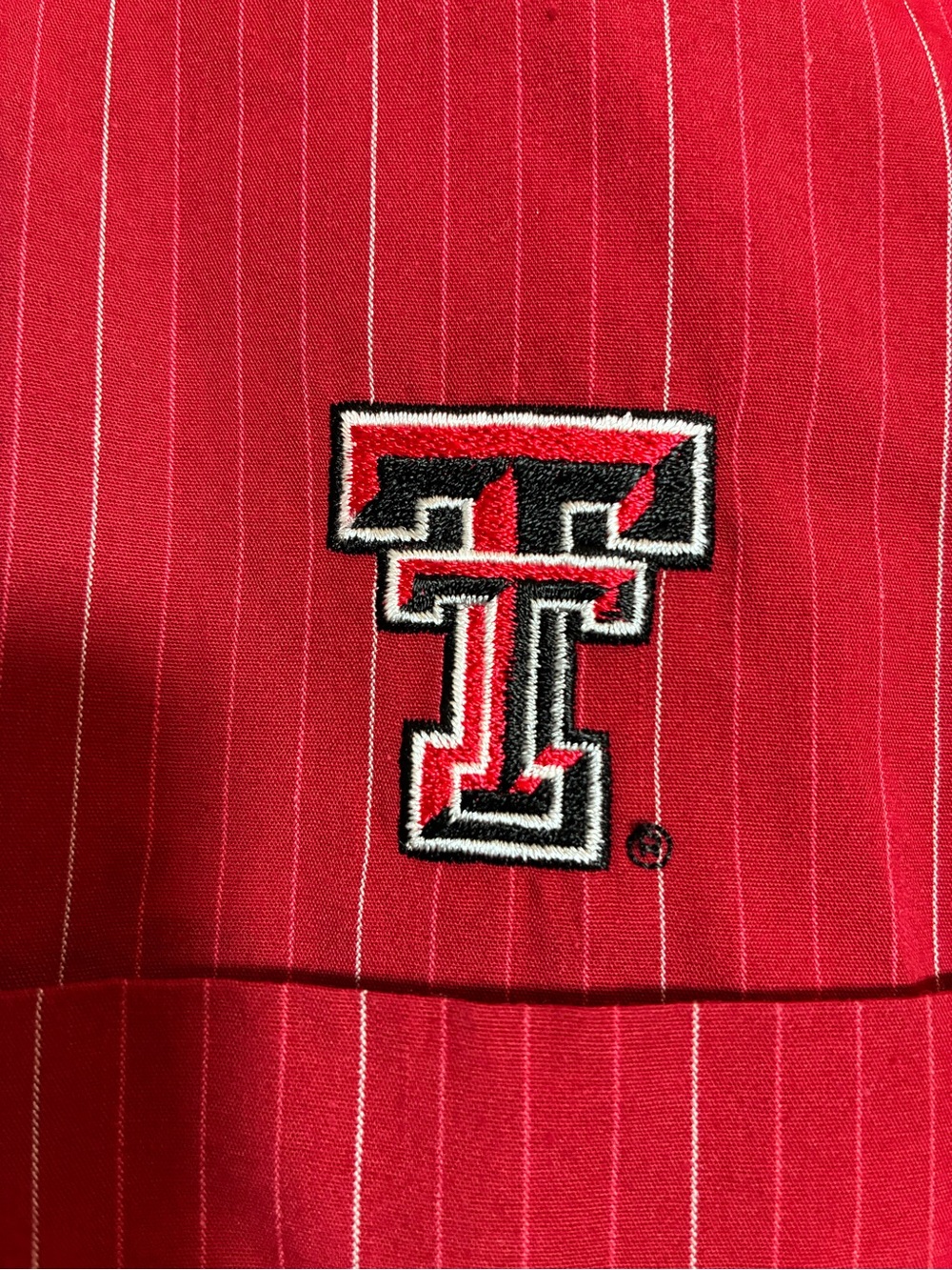 Antigua Texas Tech Red Pinstripe Button Down Men's Shirt Size Large